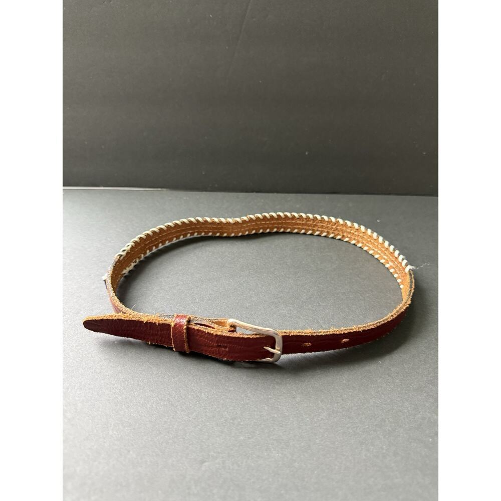 Vintage Womens Size 26” Beaded Leather Belt Southwestern Western Firebird Casual